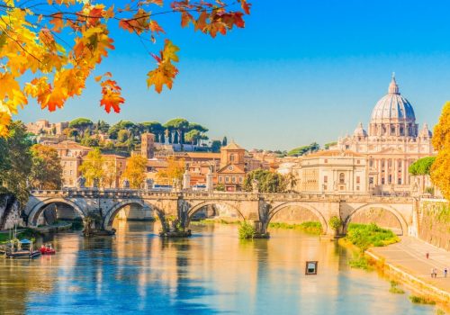 St.,Peter's,Cathedral,Over,Bridge,And,River,Water,At,Fall