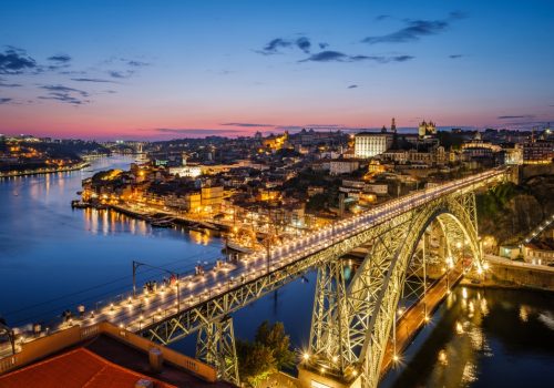View,Of,Illuminated,Porto,City,And,Douro,River,And,Dom